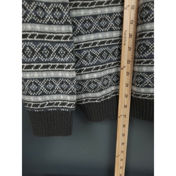 NWT Crown & Ivy Mens Fair Isle Crew Pullover Sweater XXL Gray - Picture 10 of 10
